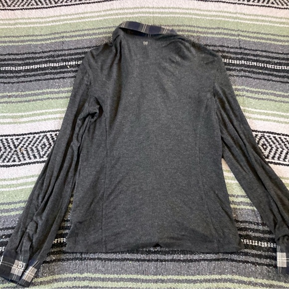 Weekend by max mara ruffly plaid prairie button down long sleeve blouse blue - Picture 6 of 11